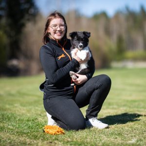 Dog training vest ProTrainer in black-orange